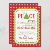 Kerstmis VREDESKaart met 2 knoppen Feestdagenkaart (Voorkant / Achterkant)