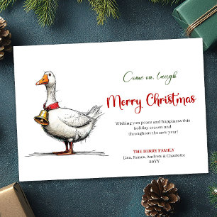 Kerstmis Vreemde Gans Speelse Humor Wenskaart Feestdagenkaart