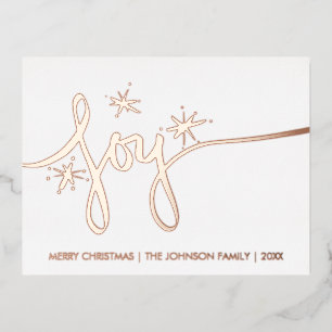 Kerstmis Vreugde Blush Hand Lettering Gedrukt Foli Folie Feestdagen Briefkaart
