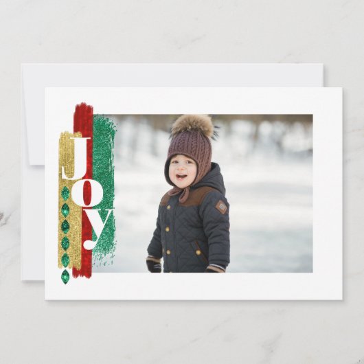 Kerstmis Vreugde Fotokaart Kaart (Voorkant)