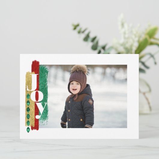 Kerstmis Vreugde Fotokaart Kaart (Staand voorkant)