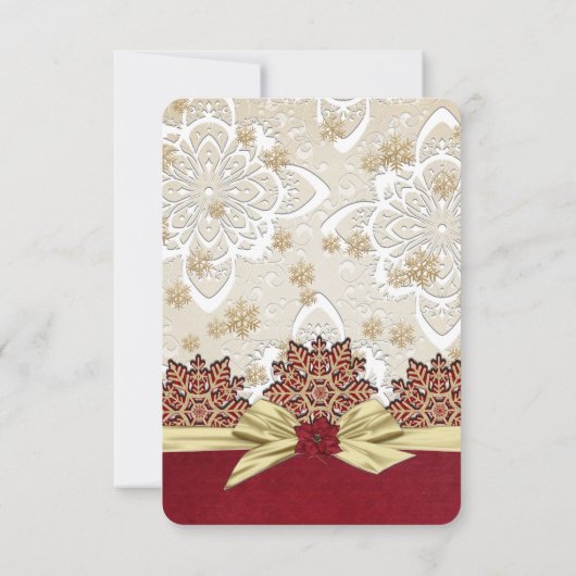 Kerstmis Vreugde Goud Lint Opslaan van de datum Save The Date (Achterkant)