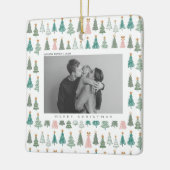 Kerstmis Vreugde Kerstmis Familie Foto Keramisch Ornament (Links)