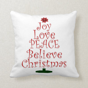 Kerstmis Vreugde Liefde Vrede Geloof Kussen