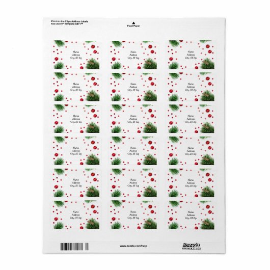 Kerstmis Vreugde Retouradres Labels (Full Sheet)