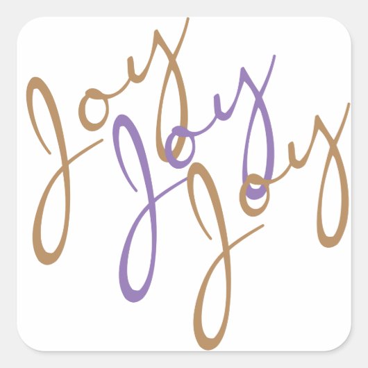 Kerstmis Vreugde Vreugde Vreugde Typografie Kunst Vierkante Sticker (Voorkant)