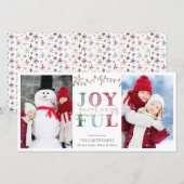 Kerstmis VREUGDEVOLLE GROETEN 2 foto's Lichten Feestdagenkaart (Voorkant / Achterkant)