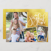 Kerstmis Vreugdevolle Moderne Metallic Goud Drie F (Voorkant / Achterkant)