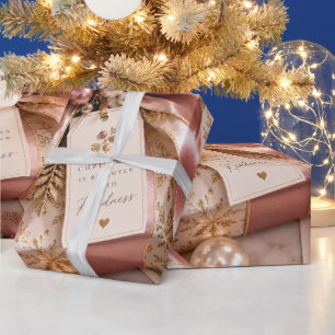 Kerstmis Vriendelijkheid Roze Goud Cadeaupapier