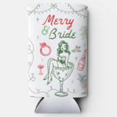 Kerstmis Vrijgezellenfeest Bruid Kan Koelers Seltzer Blikjeskoeler (Voorkant)