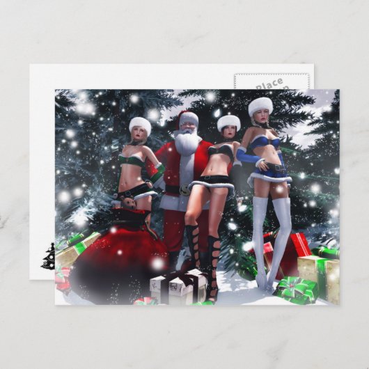 Kerstmis vroeg feestdagenkaart (Voorkant / Achterkant)