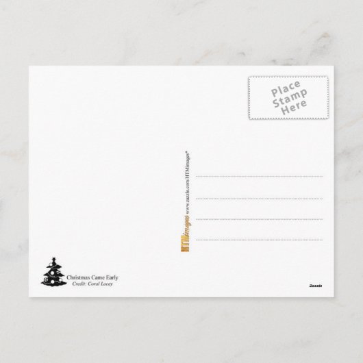 Kerstmis vroeg feestdagenkaart (Achterkant)