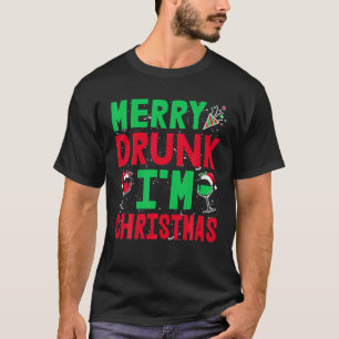 Kerstmis Vrolijk Drink Ik ben Kerstwijn Santa Hoed T-shirt