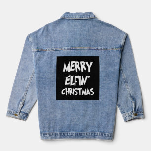 Kerstmis - Vrolijk Elfijnen' Kerstmis Denim Jacket