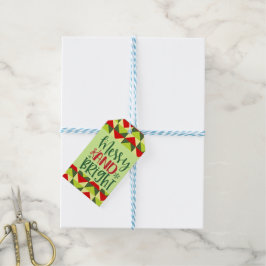 Kerstmis vrolijk en fel cadeaulabel