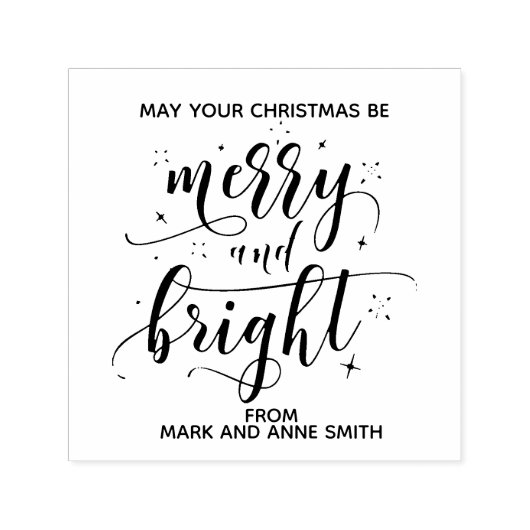 Kerstmis vrolijk en fel zelfinktende stempel (Design)