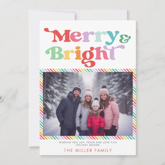 Kerstmis vrolijk en helder feestelijke kleurrijke  feestdagenkaart (Voorkant)