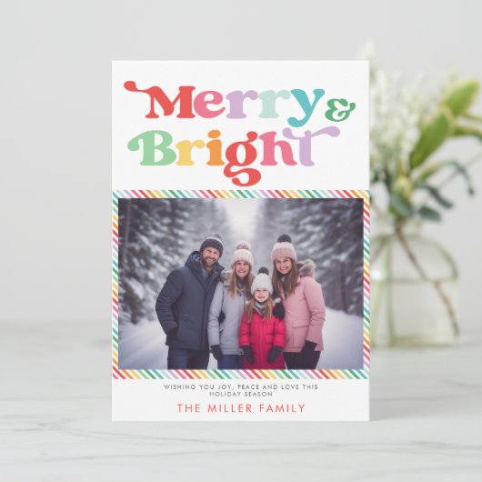 Kerstmis vrolijk en helder feestelijke kleurrijke  feestdagenkaart (Staand voorkant)