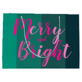 Kerstmis Vrolijk en Helder Groen Roze Groot Cadeauzakje (Achterkant)