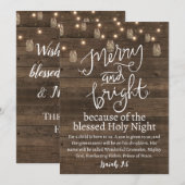 Kerstmis vrolijk en helder heilige roestige metsel feestdagenkaart (Voorkant / Achterkant)