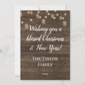 Kerstmis vrolijk en helder heilige roestige metsel feestdagenkaart (Achterkant)