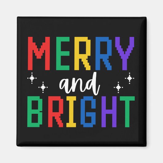 Kerstmis vrolijk en helder magneet (Voorkant)