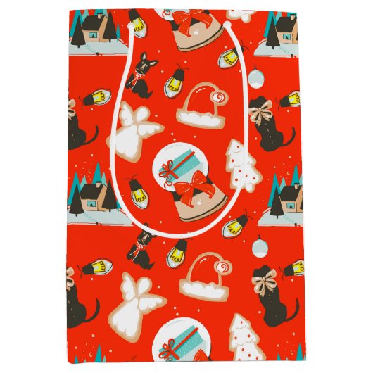 Kerstmis vrolijk en helder medium cadeauzakje (Voorkant)