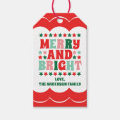 Kerstmis Vrolijk en Helder Modern Bold Roze Rood Cadeaulabel (Voorkant)