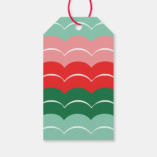 Kerstmis Vrolijk en Helder Modern Bold Roze Rood Cadeaulabel (Achterkant)