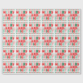 Kerstmis Vrolijk en Helder Modern Bold Roze Rood Cadeaupapier (Vlak)