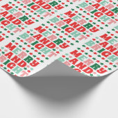 Kerstmis Vrolijk en Helder Modern Bold Roze Rood Cadeaupapier (Hoek)