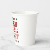 Kerstmis Vrolijk en Helder Modern Bold Roze Rood Papieren Bekers (Links)