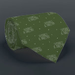 Kerstmis Vrolijk en helder patroon Stropdas<br><div class="desc">Classic Christmas thema stropdas met typografie tekst die zegt "Merry and Bright" met sterren op een groene achtergrond.</div>