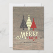 Kerstmis vrolijk en helder retro feestdagenkaart (Voorkant)