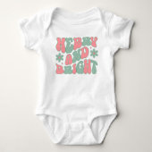 Kerstmis vrolijk en helder Retro groovy feestelijk Romper (Voorkant)