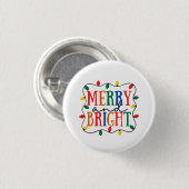Kerstmis vrolijk en helder ronde button 3,2 cm (Voorkant /achterkant)