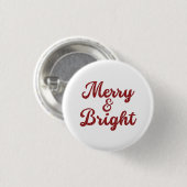 Kerstmis vrolijk en helder ronde button 3,2 cm (Voorkant /achterkant)