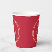 Kerstmis Vrolijk en Helder Rood Goud Papieren Bekers (Rechts)