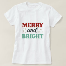 kerstmis vrolijk en helder roze rode moderne lette t-shirt