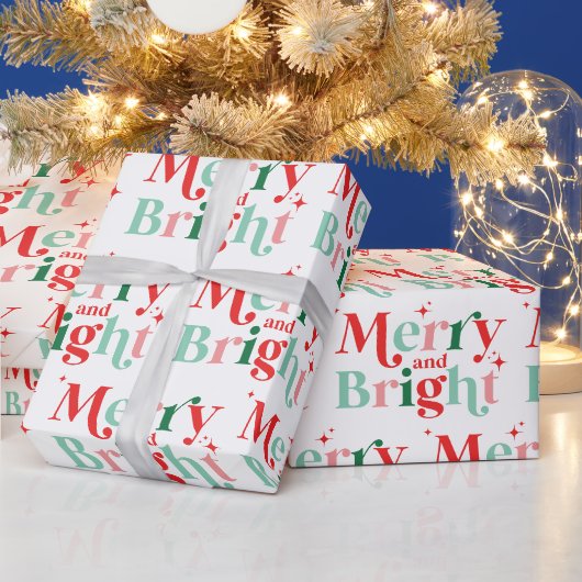 kerstmis vrolijk en helder roze rood cadeaupapier (Feestdagen)