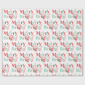kerstmis vrolijk en helder roze rood cadeaupapier (Vlak)