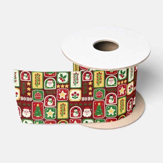 Kerstmis vrolijk en helder satijnen lint (Spoel)