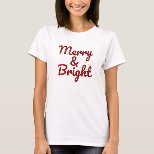 Kerstmis vrolijk en helder t-shirt (Voorkant)