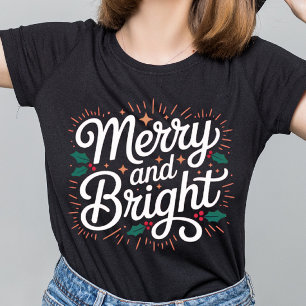 Kerstmis vrolijk en helder t-shirt