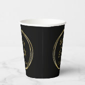 Kerstmis Vrolijk en Helder Zwart Goud Papieren Bekers (Rechts)