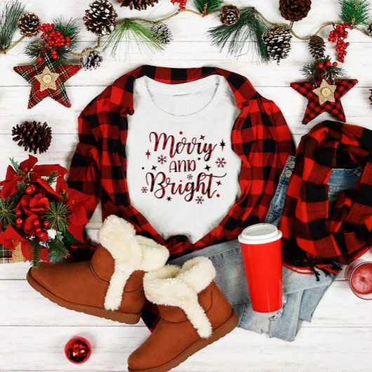 Kerstmis Vrolijk en Helderrood Moderne Vrouwen T-shirt