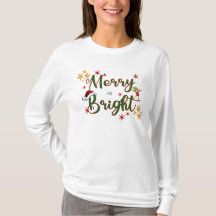 Kerstmis vrolijk en stralend T-shirt