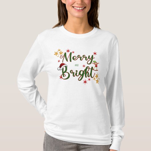 Kerstmis vrolijk en stralend T-shirt (Voorkant)