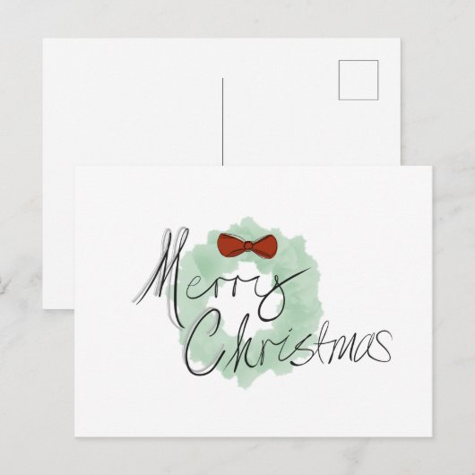 Kerstmis, vrolijk kerstfeest briefkaart (Voorkant / Achterkant)