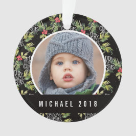 Kerstmis | Vrolijk kerstfeest - Holly Black Patter Ornament